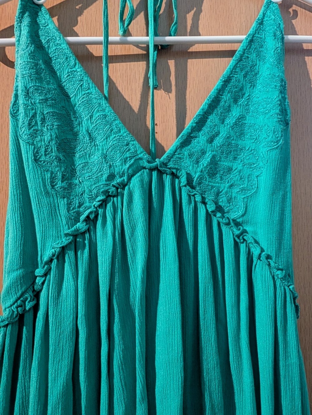 O'Neill Teal Green Tie Back Summer Top